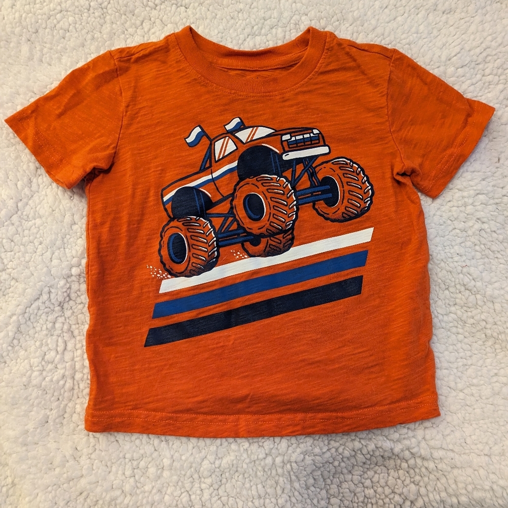 Children's Place orange monster truck T-shirt toddler size 3T